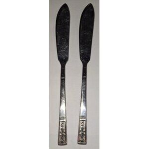 2 OXH69 Oxford‎ Hall Japan Butter Knife Flatware Fleur De Lis Japan